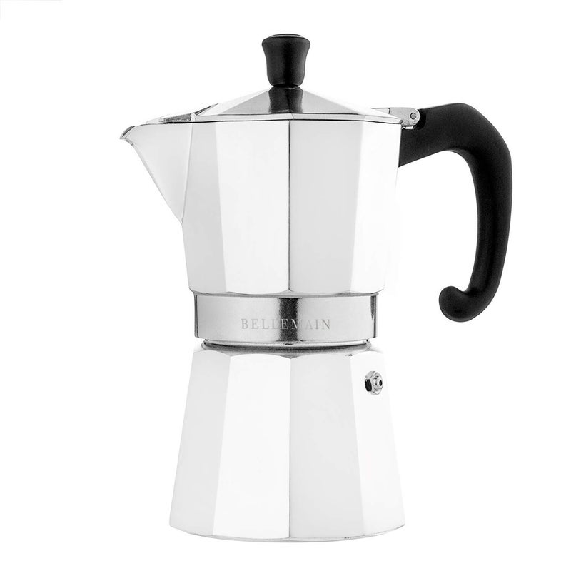 Bellemain Stovetop Espresso Maker | Italian Moka Pot Espresso Maker, Classic Aluminum Design Mocha Pot for Home Brewing & Camping | Easy to Use & Clean - 6-Cup, White - Image 1